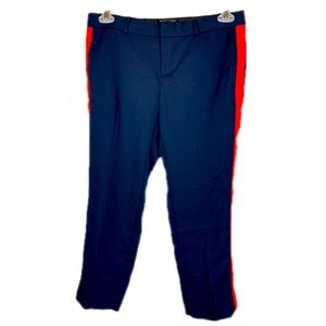 J. Crew navy with red tuxedo stripe cropped pants military size 6 petite